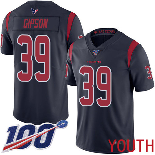 Houston Texans Limited Navy Blue Youth Tashaun Gipson Jersey NFL Football #39 100th Season Rush Vapor Untouchable->youth nfl jersey->Youth Jersey